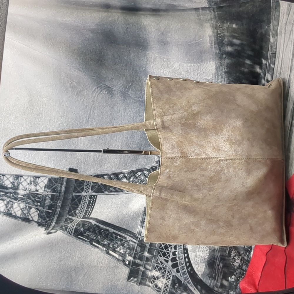 Hammitt Oliver Suede Grommet Stud Pewter/Metallic Tote Bag - Picture 6 of 15